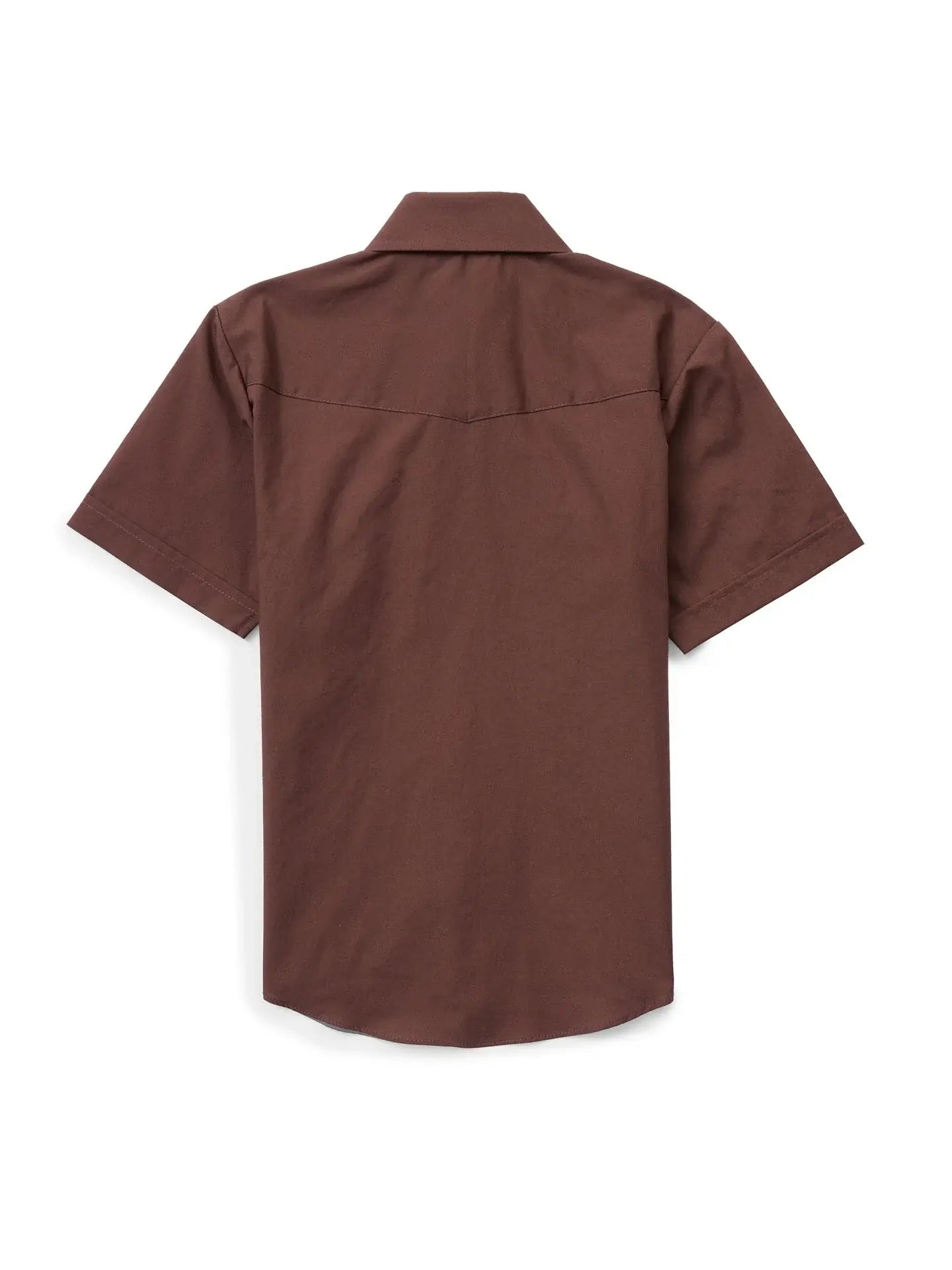 Boy's Ely Cattleman Short Sleeve Solid Brown Western Snap Shirt - Ely Cattleman - Flyclothing LLC