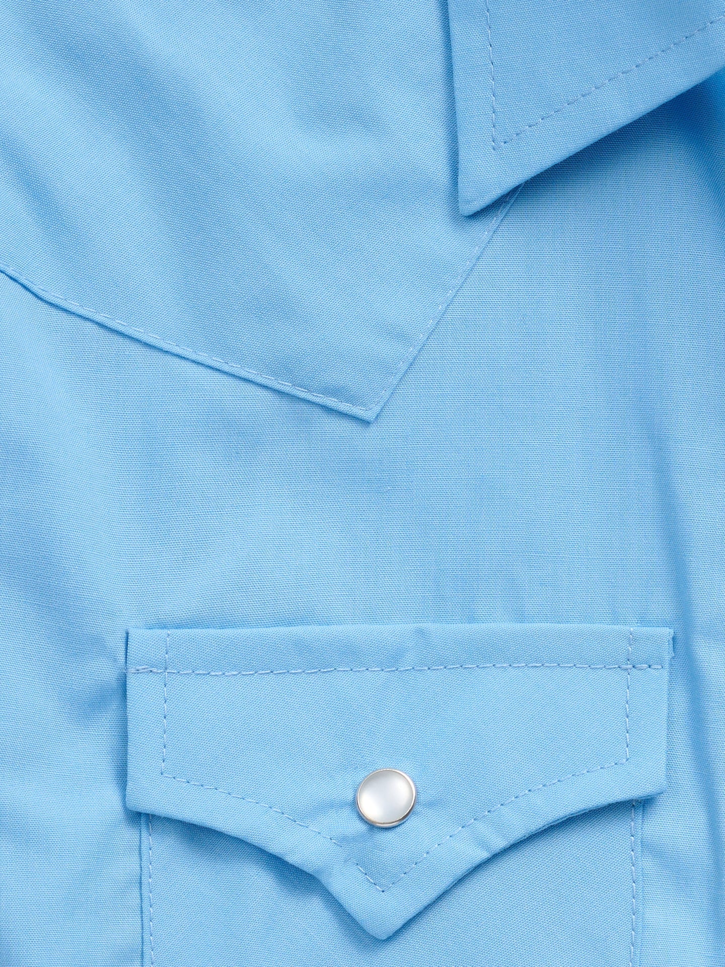 Boy's Ely Cattleman Short Sleeve Solid Light Blue Western Snap Shirt