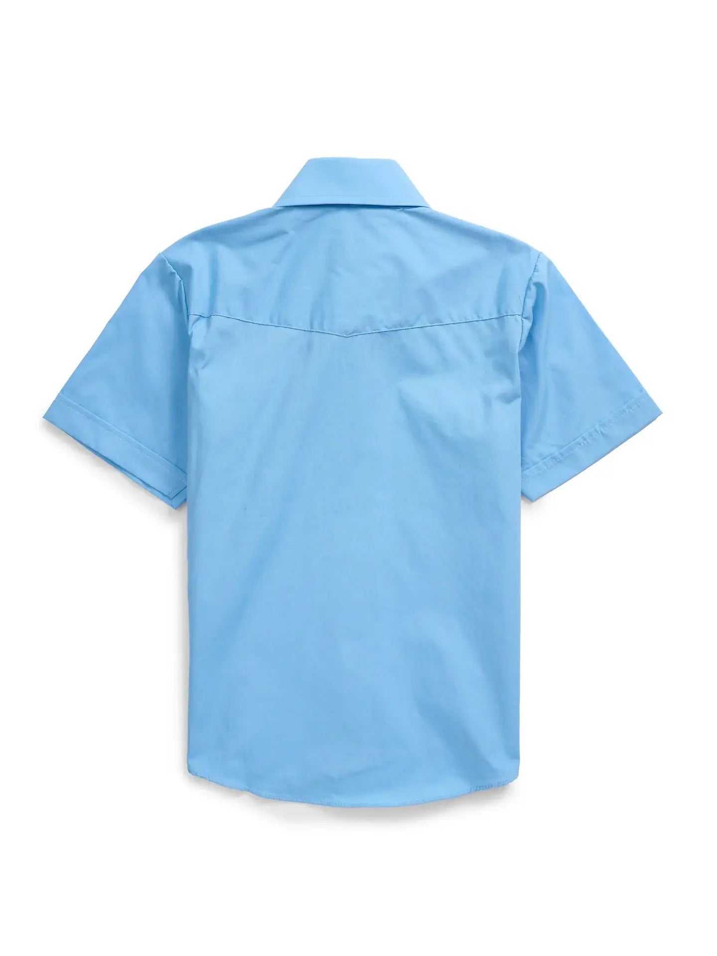 Boy's Ely Cattleman Short Sleeve Solid Light Blue Western Snap Shirt - Ely Cattleman - Flyclothing LLC