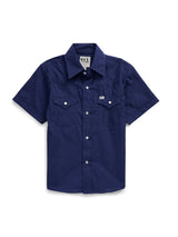 Boy's Ely Cattleman Short Sleeve Solid Navy Western Snap Shirt - Ely Cattleman - Flyclothing LLC