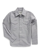 Boy's Ely Cattleman Long Sleeve Solid Gray Western Snap Shirt - Ely Cattleman - Flyclothing LLC