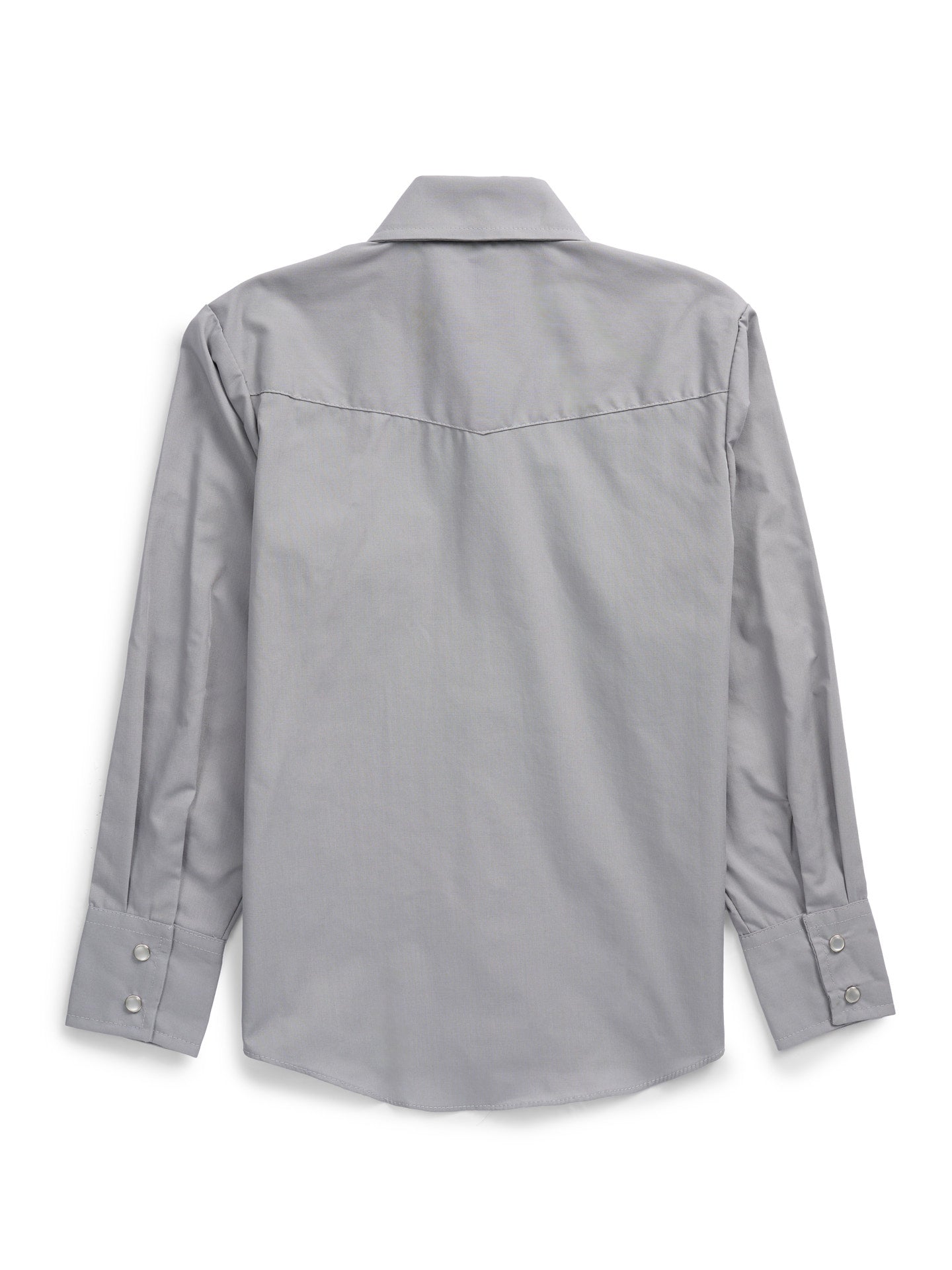 Boy's Ely Cattleman Long Sleeve Solid Gray Western Snap Shirt