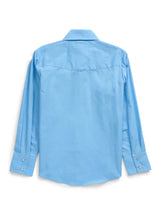 Boy's Ely Cattleman Long Sleeve Solid Light Blue Western Snap Shirt - Ely Cattleman - Flyclothing LLC