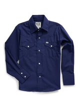 Boy's Ely Cattleman Long Sleeve Solid Navy Western Snap Shirt - Ely Cattleman - Flyclothing LLC