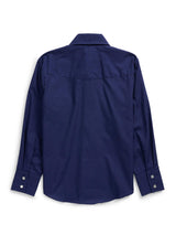 Boy's Ely Cattleman Long Sleeve Solid Navy Western Snap Shirt - Ely Cattleman - Flyclothing LLC