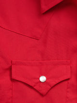 Boy's Ely Cattleman Long Sleeve Solid Red Western Snap Shirt