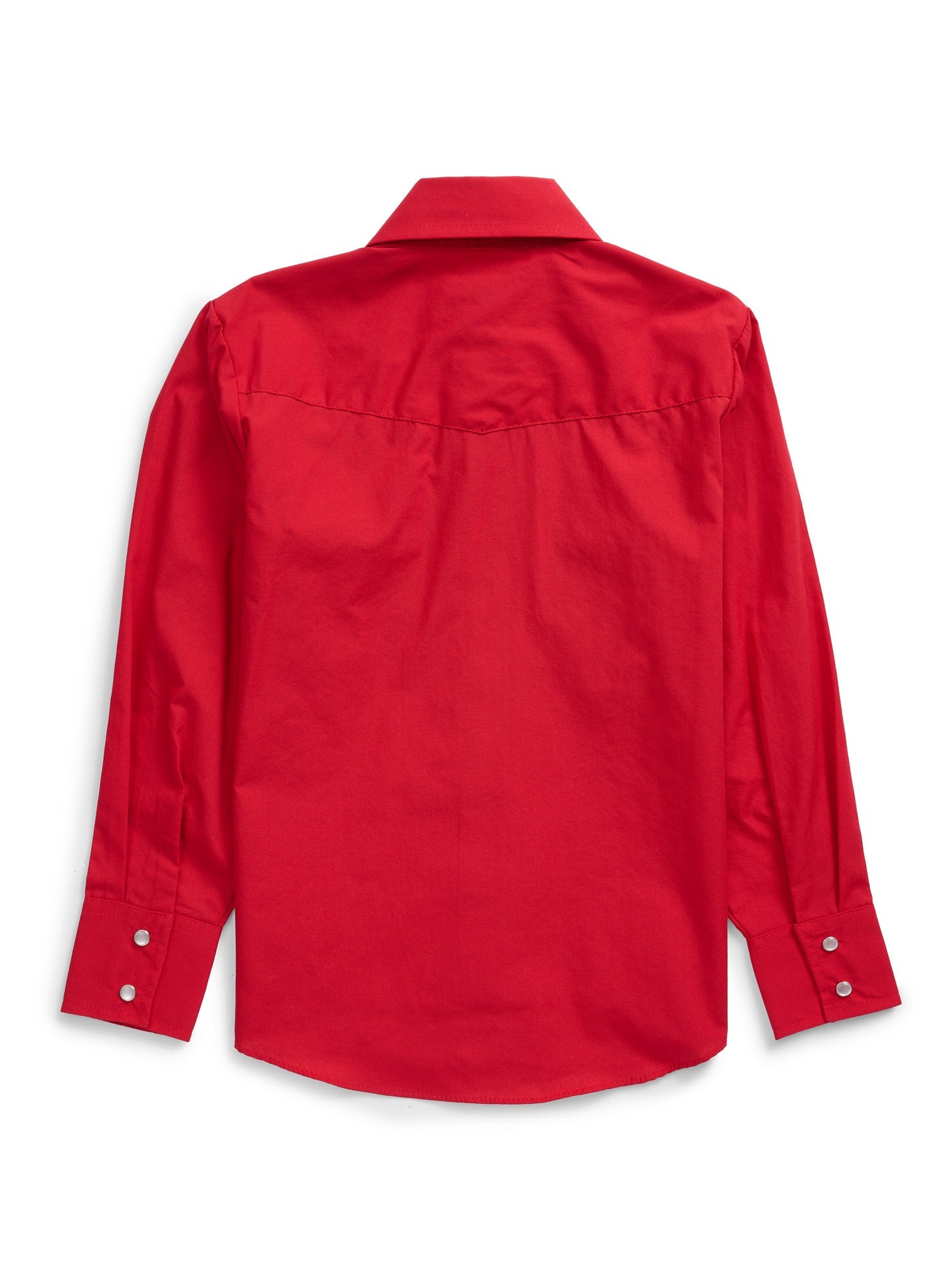 Boy's Ely Cattleman Long Sleeve Solid Red Western Snap Shirt