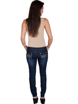 Scully Leather limited edition blue jeans w/clear stones on pockets - Scully Leather - Flyclothing LLC