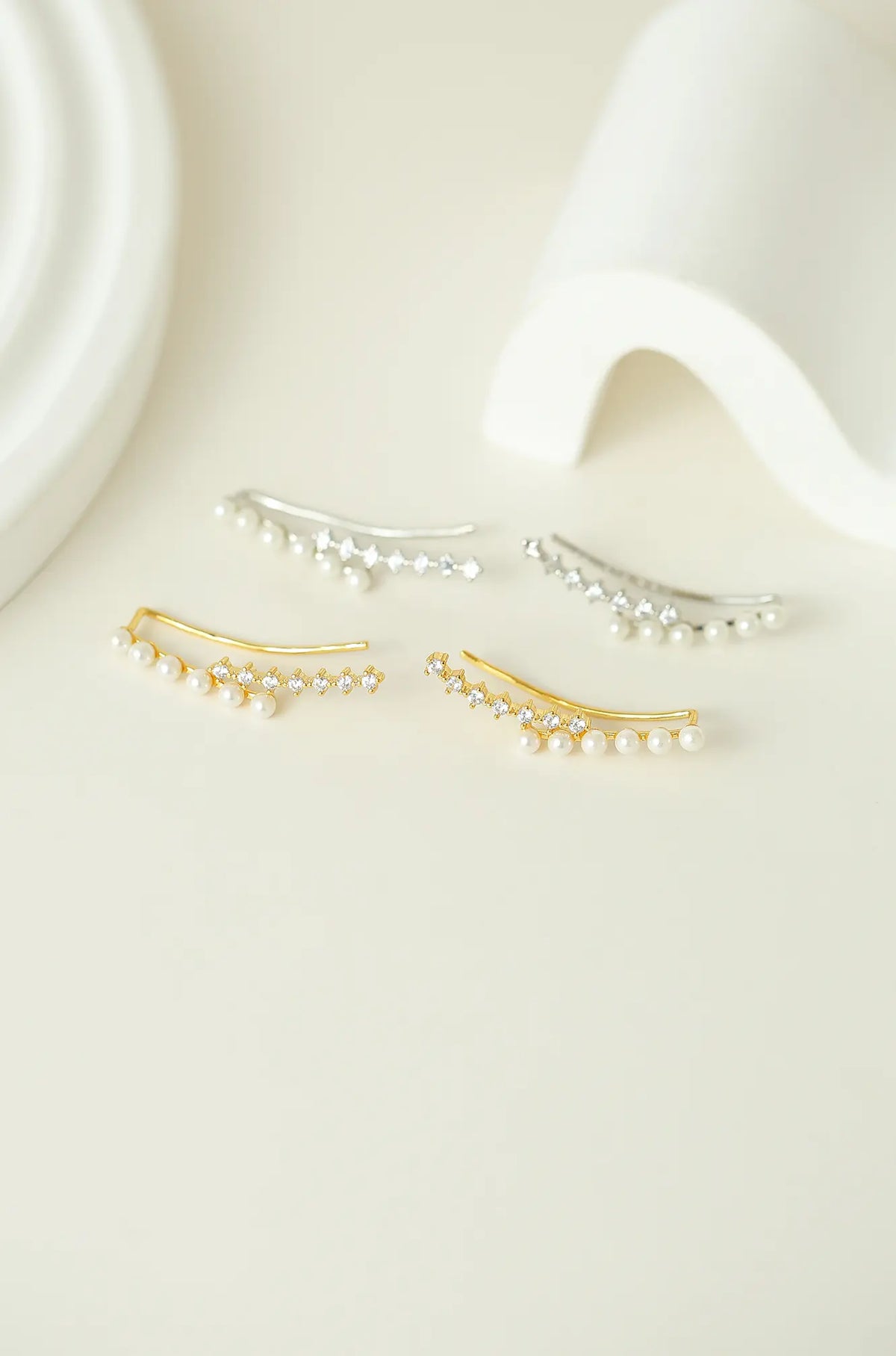 Crystal Ear Climber Earrings