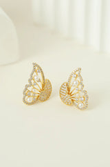 Butterfly Front Back Earrings - Wimsico - Flyclothing LLC