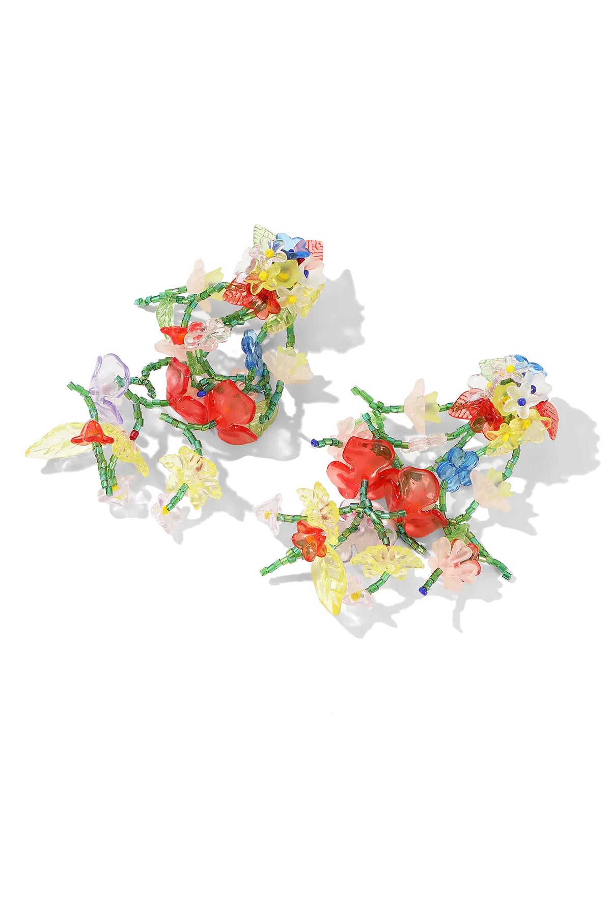 Y2K Inspired Trendy Beaded Flower Earrings - Wimsico - Flyclothing LLC