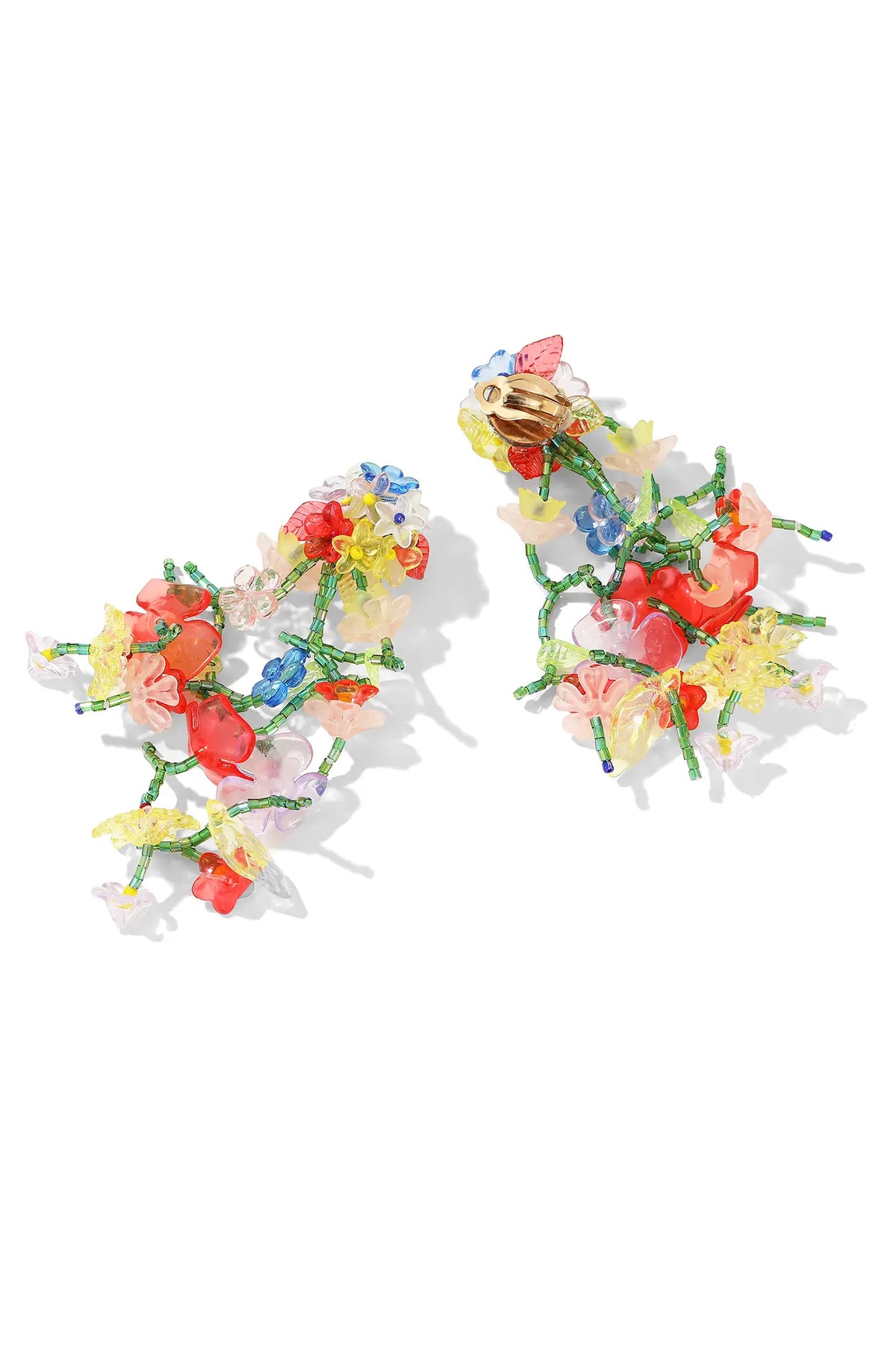 Y2K Inspired Trendy Beaded Flower Earrings - Wimsico - Flyclothing LLC