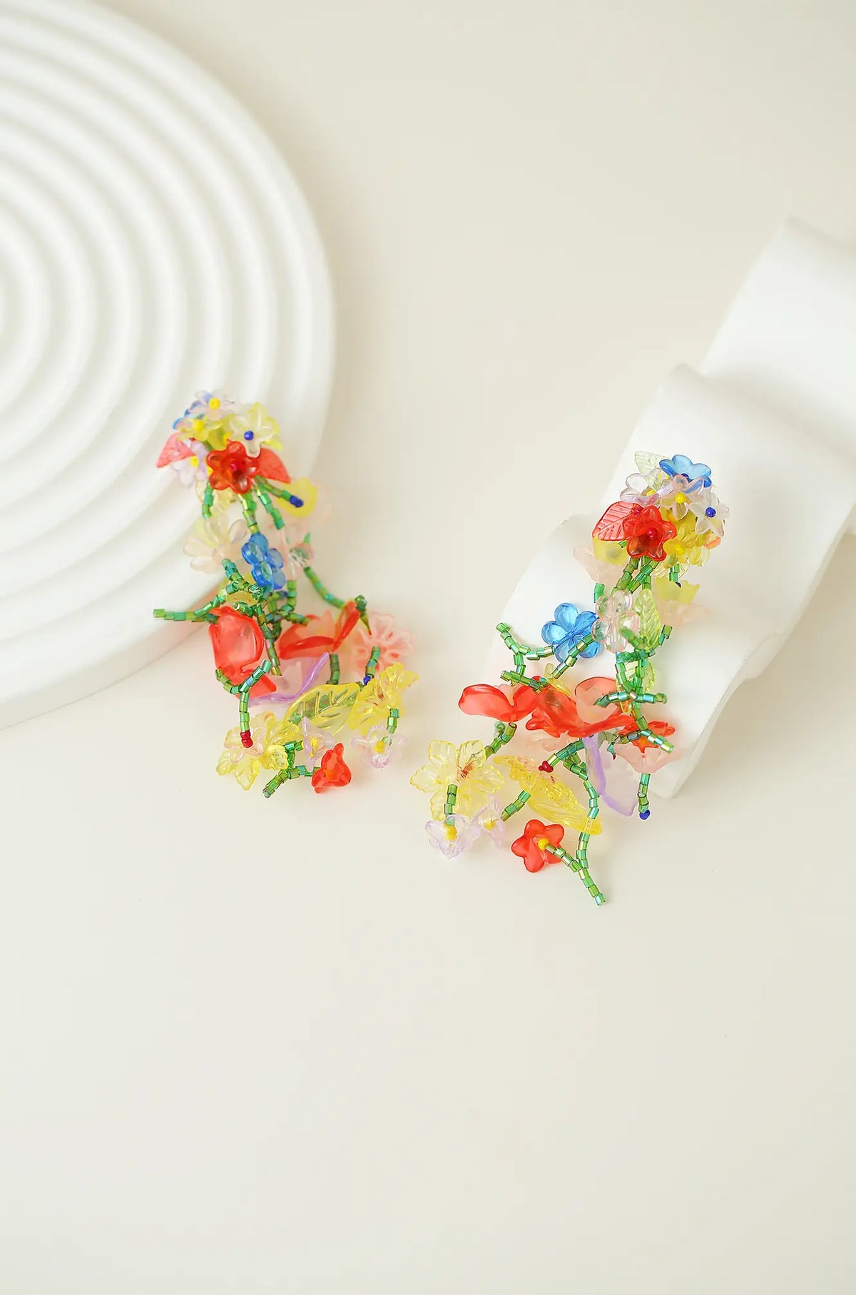 Y2K Inspired Trendy Beaded Flower Earrings - Wimsico - Flyclothing LLC