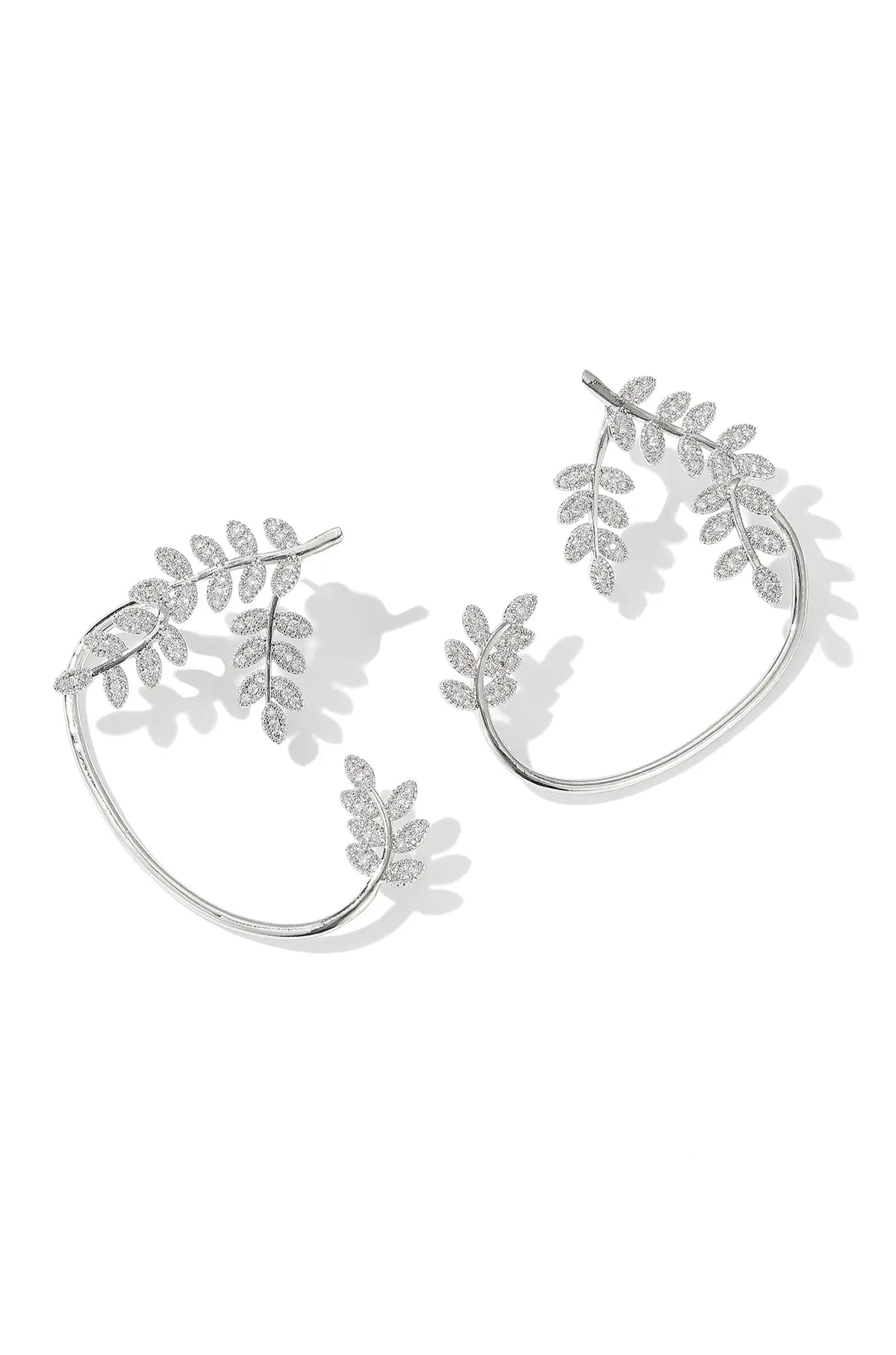 Leafy Gold Crawler Earrings - Wimsico - Flyclothing LLC