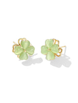Opal Clover Earrings Studs - Wimsico - Flyclothing LLC
