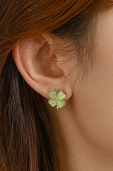 Opal Clover Earrings Studs - Wimsico - Flyclothing LLC