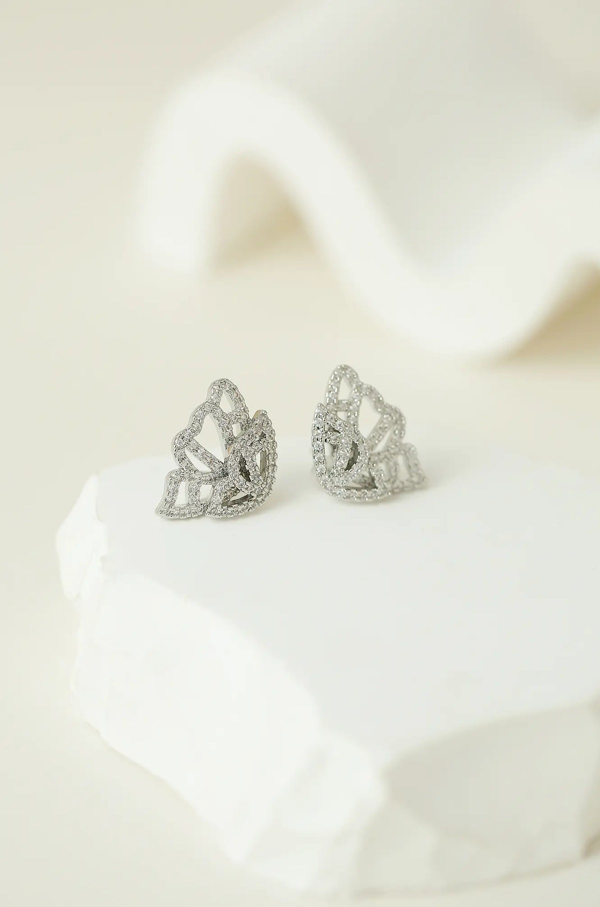 Sparkling Butterfly Studs - Wimsico - Flyclothing LLC