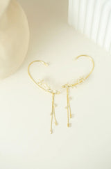 Gold Laurel Wreath Dangle Cuff Earring