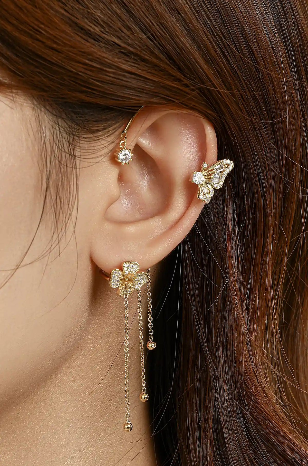 Clover Butterfly Ear Cuffs - Wimsico - Flyclothing LLC