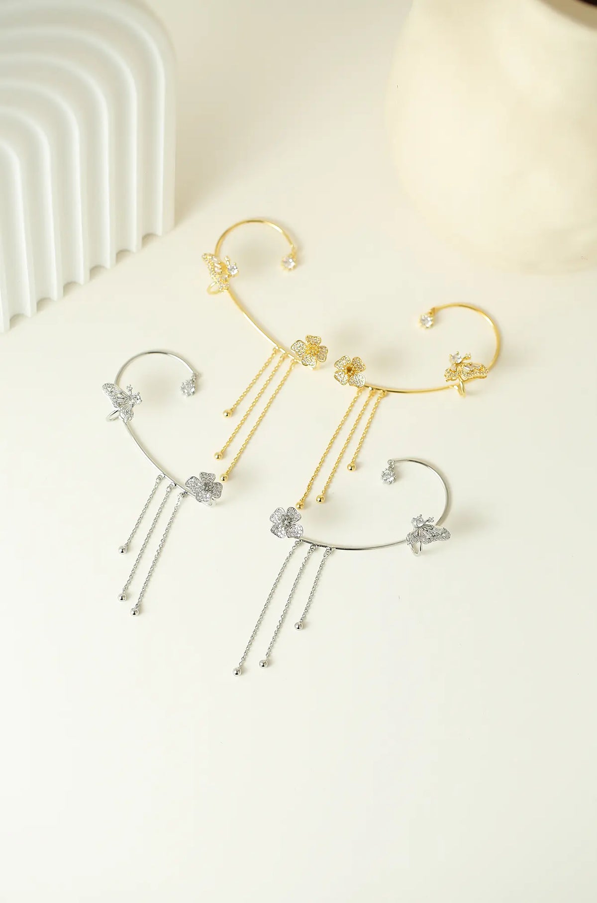 Clover Butterfly Ear Cuffs - Wimsico - Flyclothing LLC