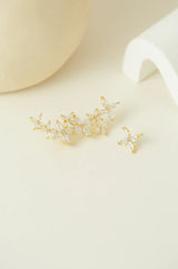 Floral Ear Crawler Earrings - Wimsico - Flyclothing LLC
