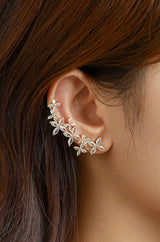 Floral Ear Crawler Earrings - Wimsico - Flyclothing LLC