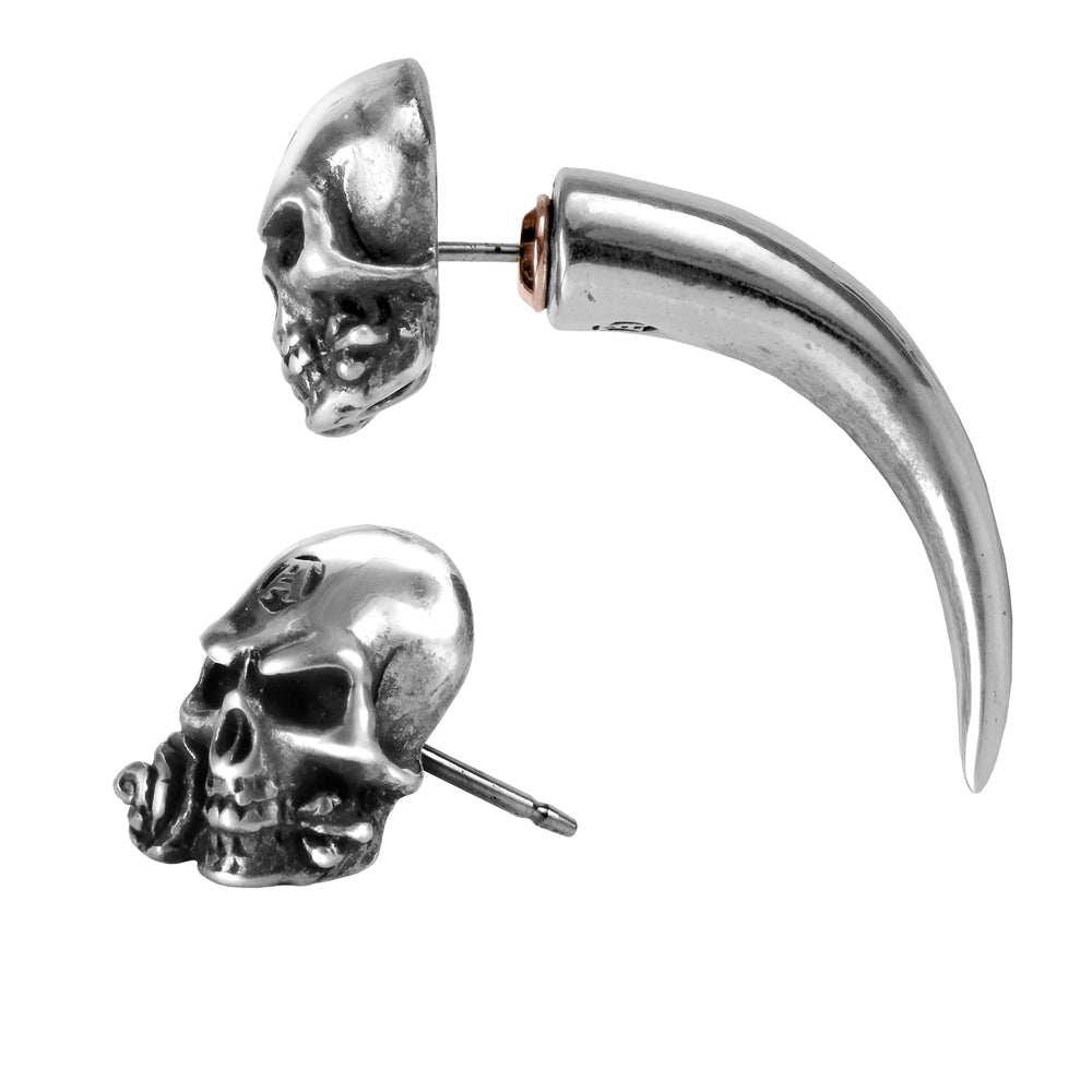 Alchemy Gothic Tomb Skull Horn Earring - Alchemy Gothic - Flyclothing LLC