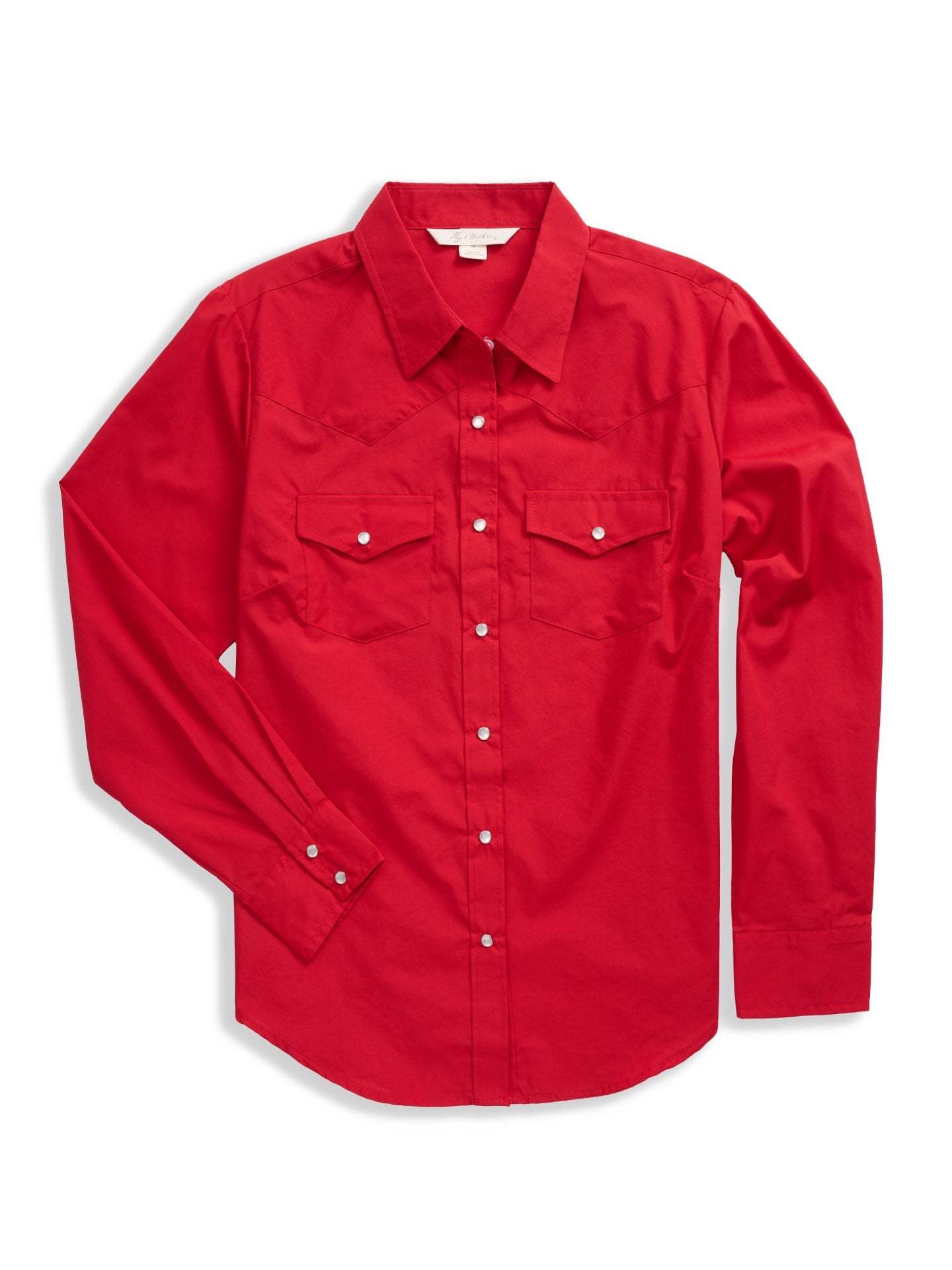 Women's Ely Walker Long Sleeve Solid Red Western Snap Shirt - Ely Cattleman - Flyclothing LLC
