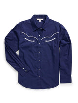 Women's Ely Walker Navy with Contrast Piping Western Snap Shirt - Ely Cattleman - Flyclothing LLC