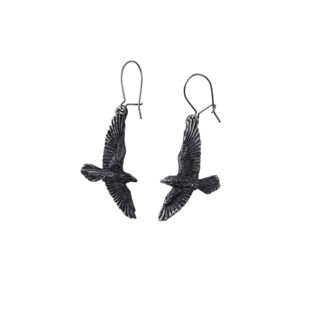 Alchemy Black Raven Earrings