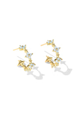 Dainty Blue Flower Hoop Earrings - Wimsico - Flyclothing LLC