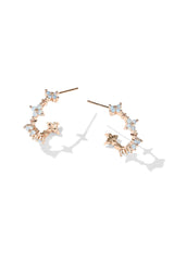 Dainty Blue Flower Hoop Earrings - Wimsico - Flyclothing LLC