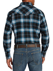 Ely Cattleman Men's Long Sleeve Brawny Flannel Western Snap Shirt - Ely Cattleman