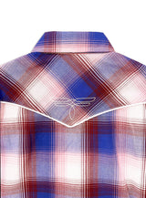 Girl's Ely Cattleman Plaid Western Snap Shirt with Bootstitch Embroidery