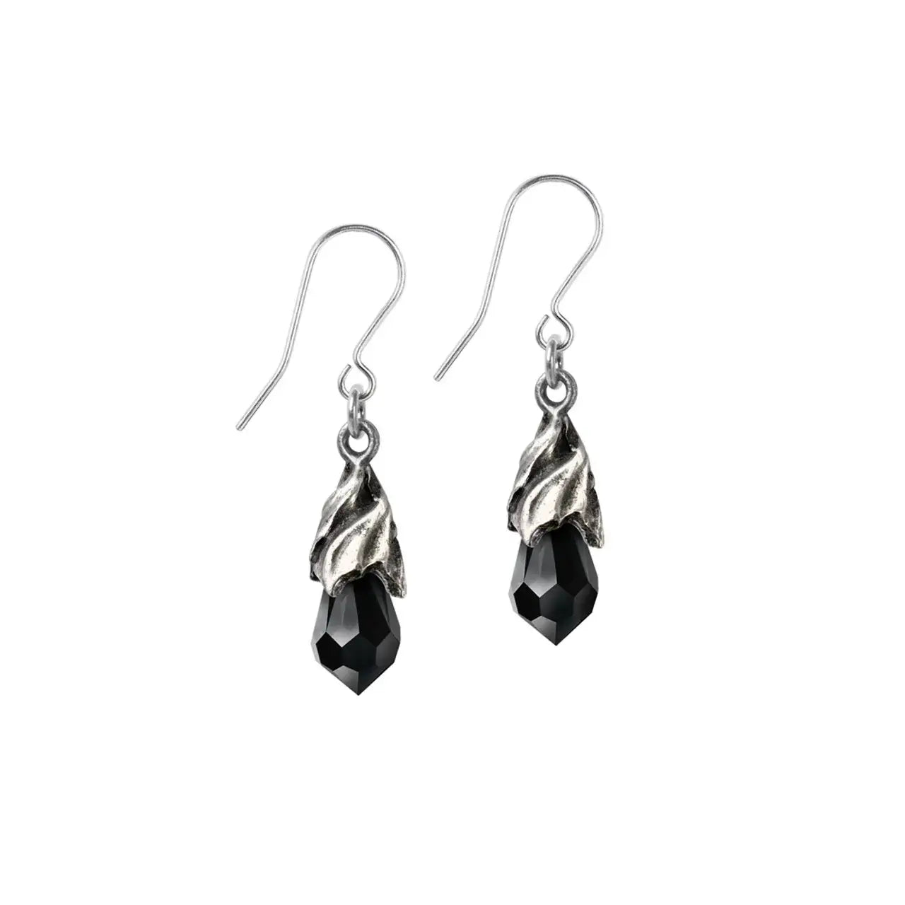 Alchemy Gothic Empyrean Tear Earrings (Black) - Alchemy Gothic - Flyclothing LLC
