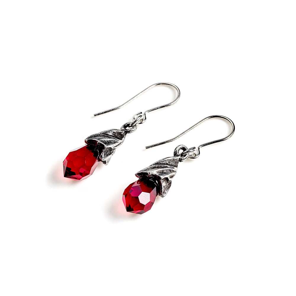 Alchemy Gothic Empyrean Tear Earrings (Red) - Alchemy Gothic - Flyclothing LLC