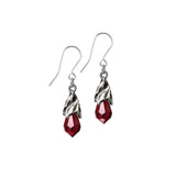 Alchemy Gothic Empyrean Tear Earrings (Red)