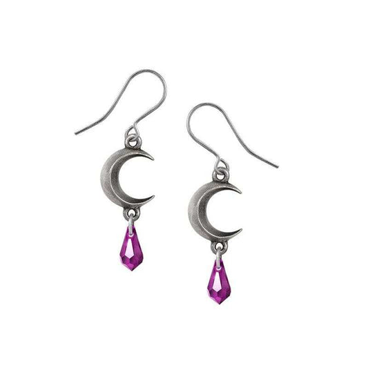 Alchemy Gothic Tears of the Moon Earrings - Amethyst - Alchemy Gothic - Flyclothing LLC