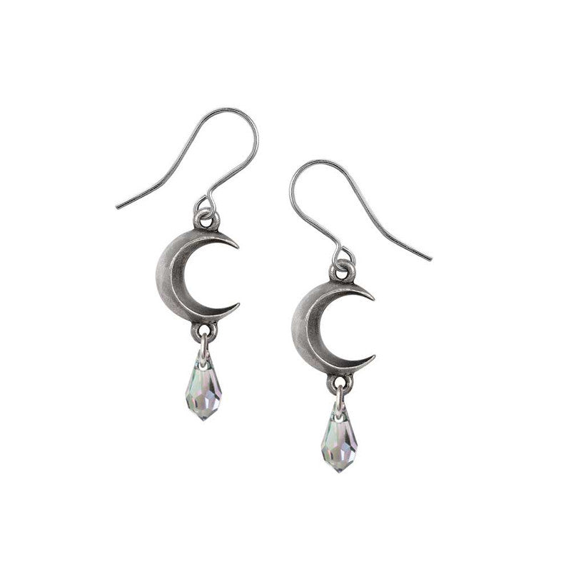 Alchemy Gothic Tears of the Moon Earrings - Crystal