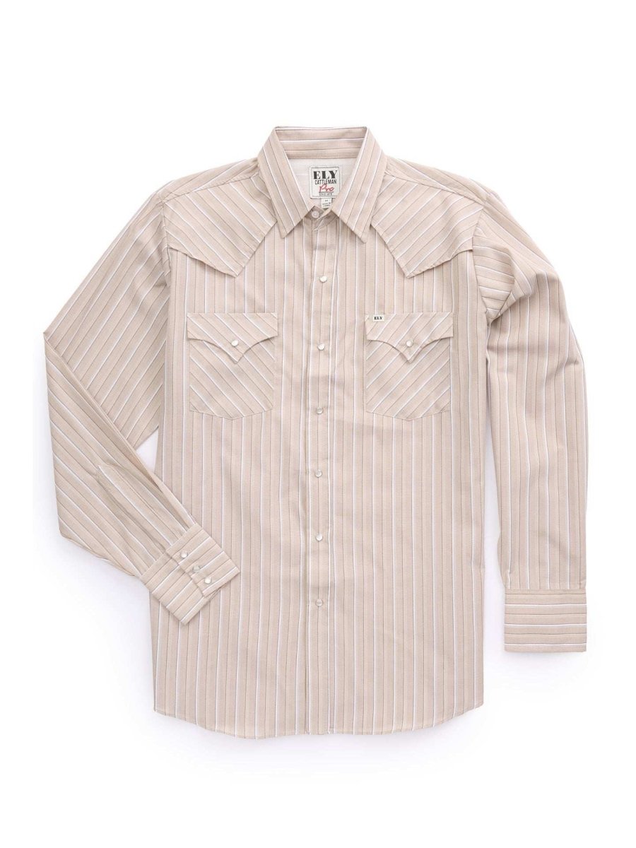 Men's Ely Cattleman Pro Long Sleeve Stripe Vented Western Shirt - Ely Cattleman - Flyclothing LLC
