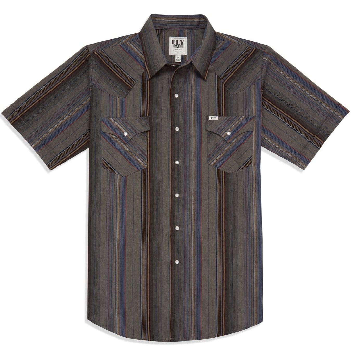 Men's Ely Cattleman Short Sleeve Stripe Western Snap Shirt - Ely Cattleman