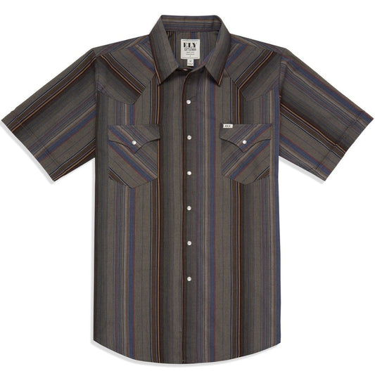 Men's Ely Cattleman Short Sleeve Stripe Western Snap Shirt - Ely Cattleman
