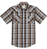 Men's Ely Cattleman Short Sleeve Plaid Western Snap Shirt - Ely Cattleman - Flyclothing LLC