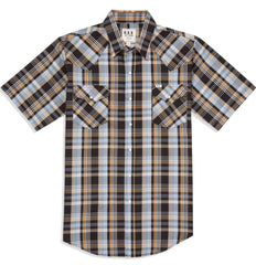 Men's Ely Cattleman Short Sleeve Plaid Western Snap Shirt