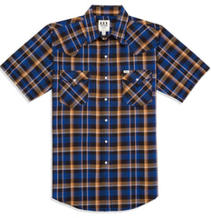 Men's Ely Cattleman Short Sleeve Plaid Western Snap Shirt