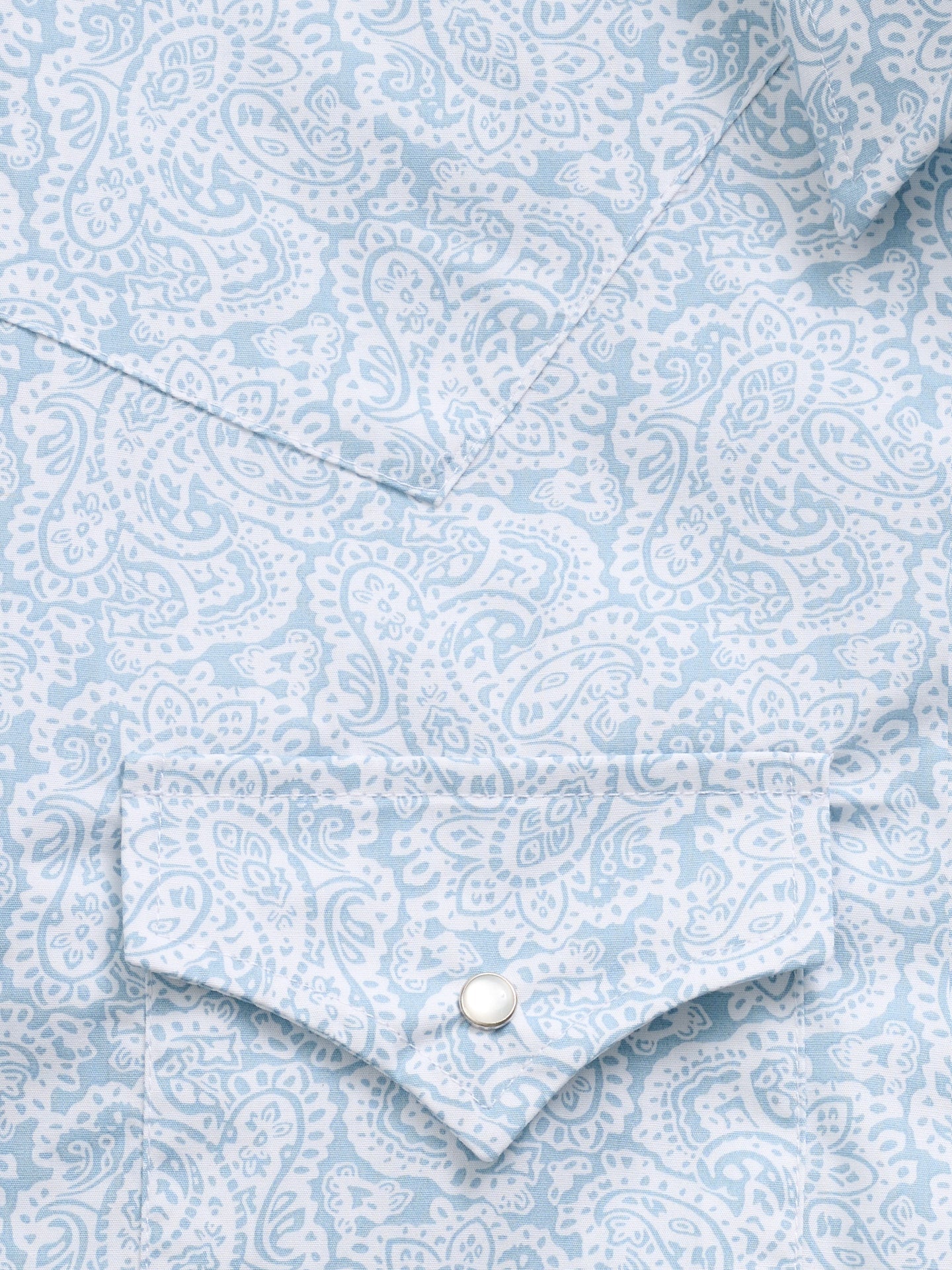Men's Ely Cattleman Long Sleeve Blue Paisley Print Western Snap Shirt