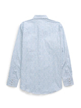 Men's Ely Cattleman Long Sleeve Blue Paisley Print Western Snap Shirt
