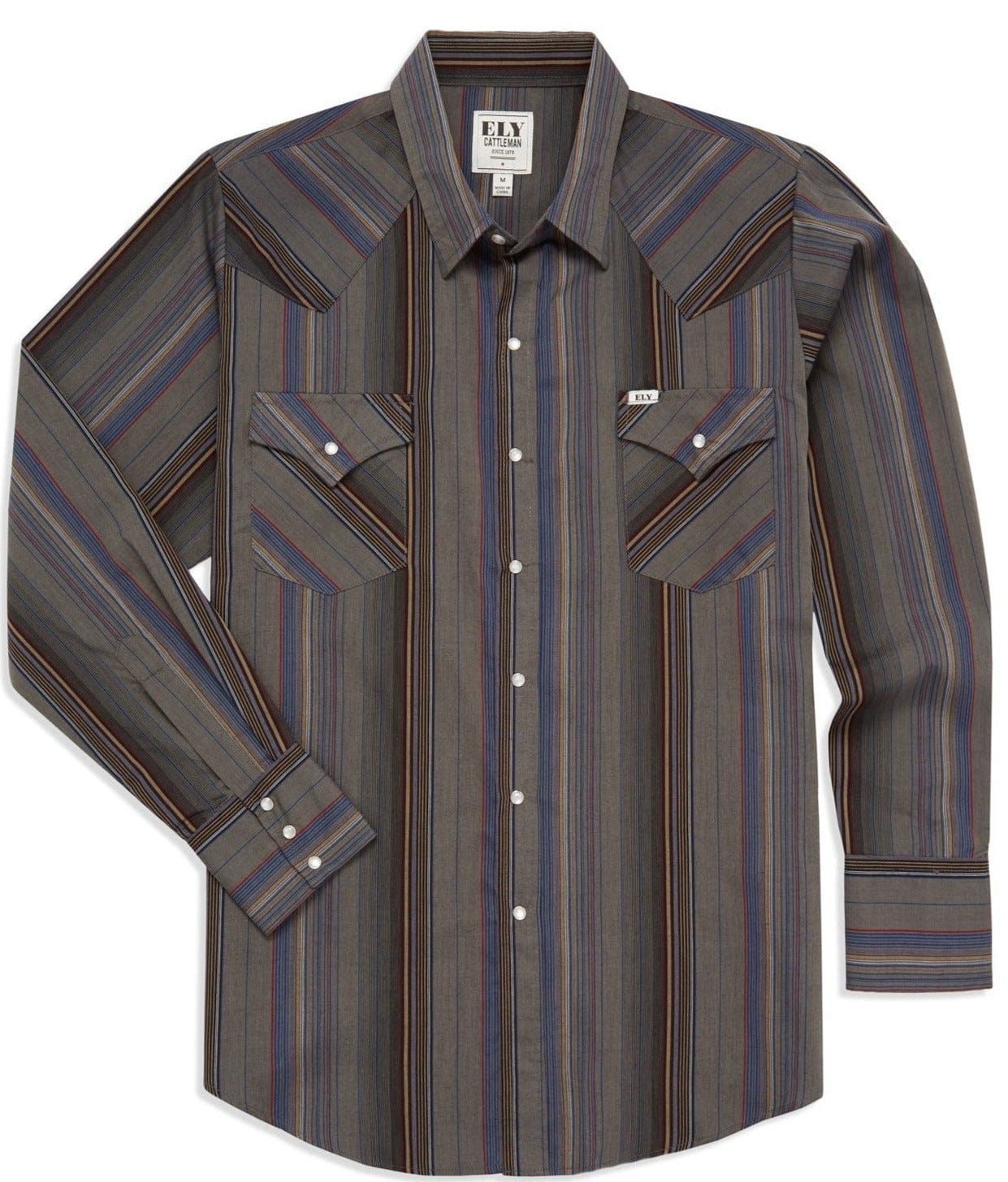 Men's Ely Cattleman Long Sleeve Stripe Western Snap Shirt