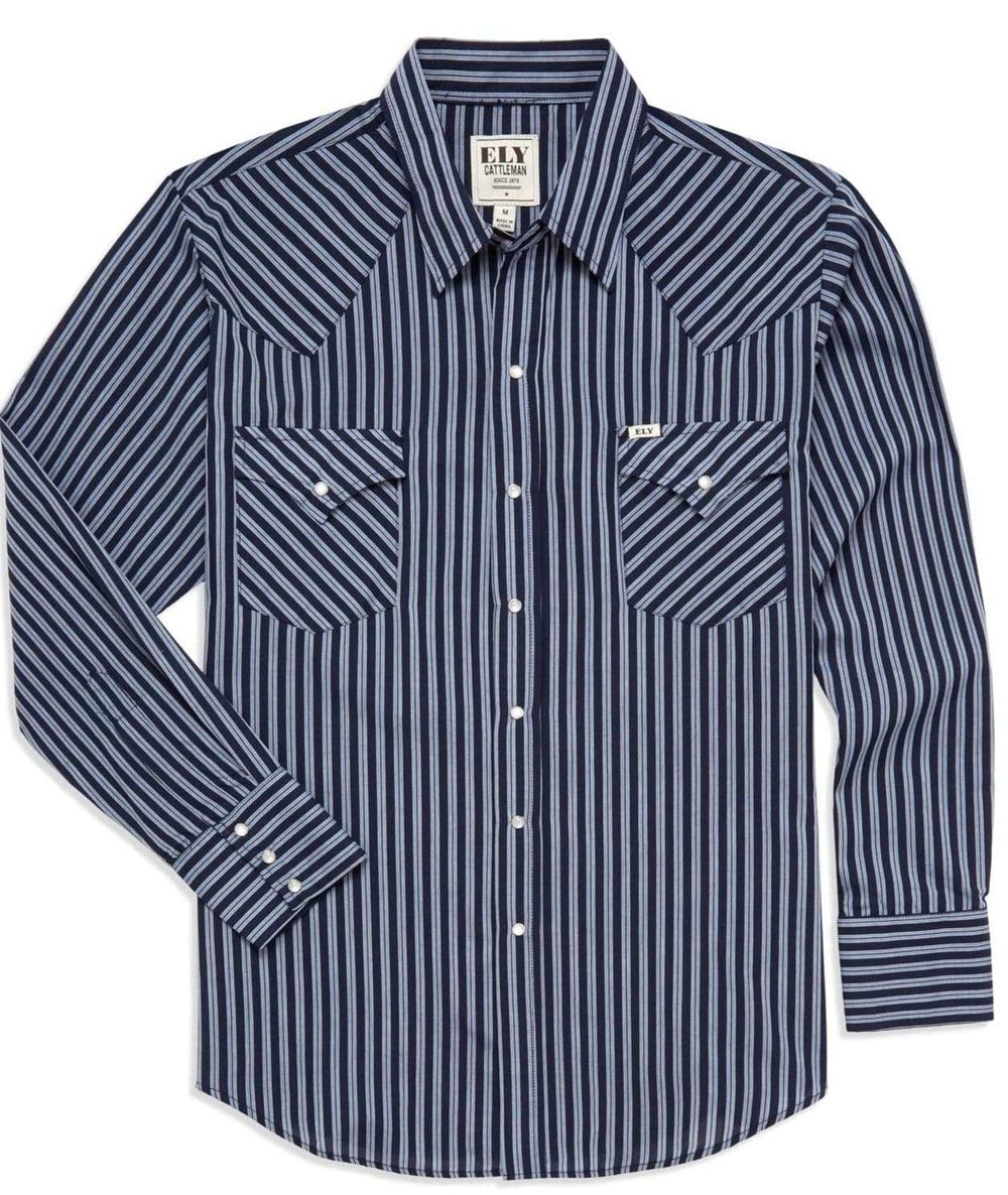 Men's Ely Cattleman Long Sleeve Stripe Western Snap Shirt - Ely Cattleman - Flyclothing LLC