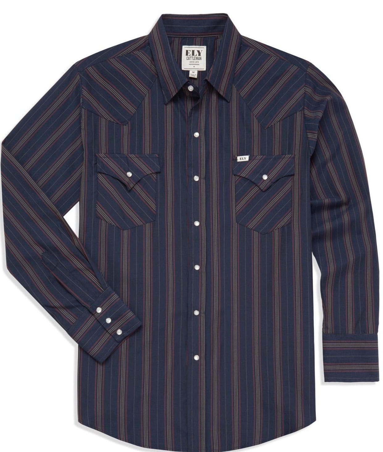 Men's Ely Cattleman Long Sleeve Stripe Western Snap Shirt - Ely Cattleman